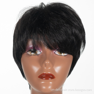 Short Curl Cuticle Aligned Machine Made Bob Wig Short Curl  Virgin  Hair Peruvian Human Hair Wigs for Black Woman